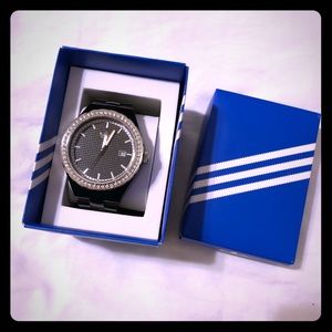 Black silicone watch